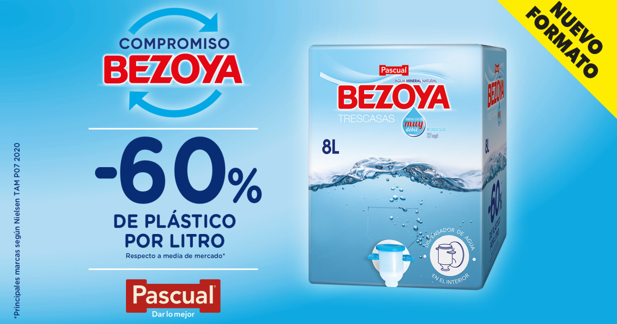 Agua mineral Bezoya Bag in box 8 litros palet 80 ud